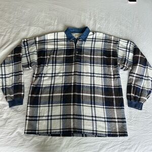 Structure Active Wear Men's Casual Plaid Button Down Shirt - Blue and White